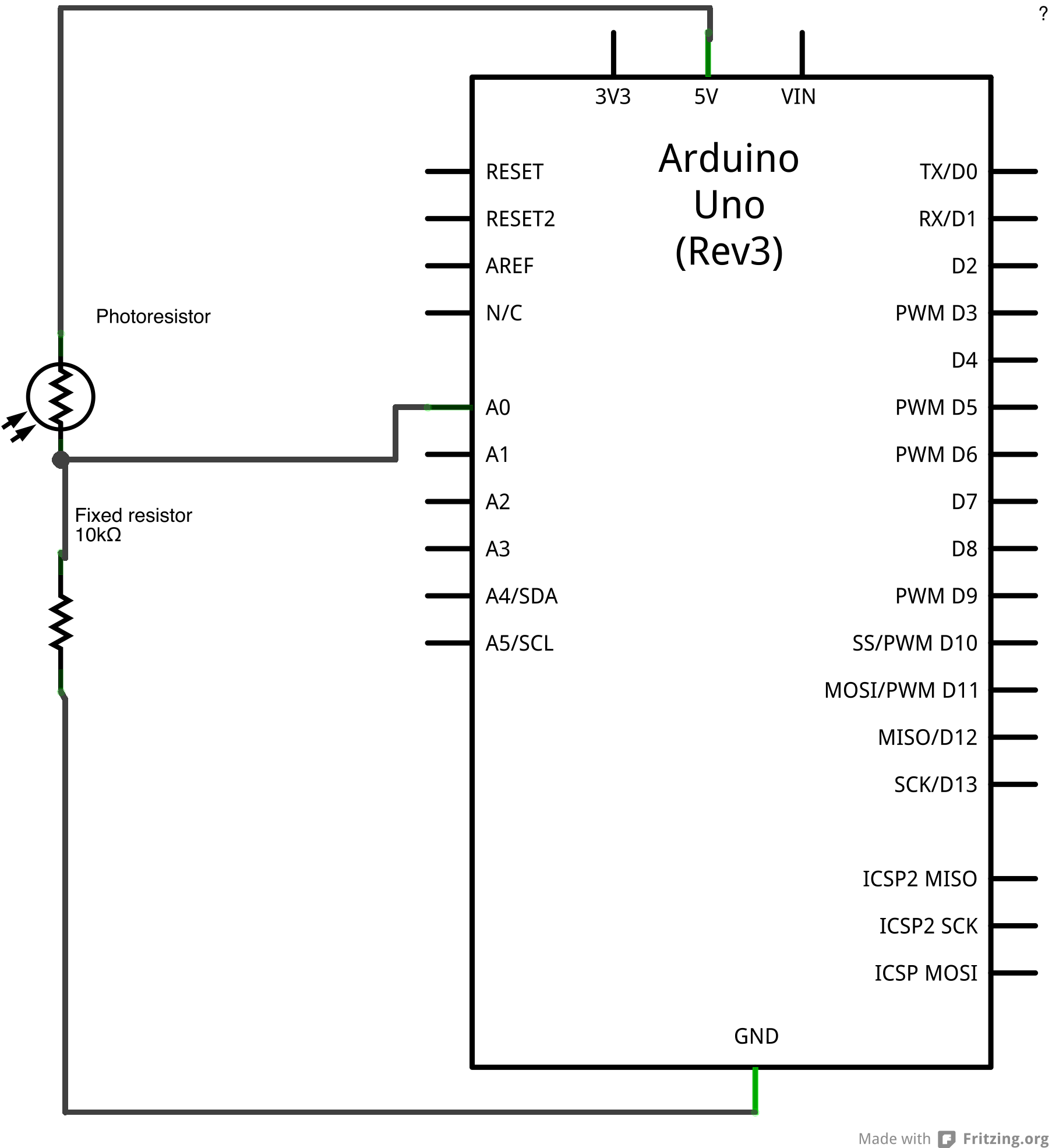 Arduino Resistor Chart