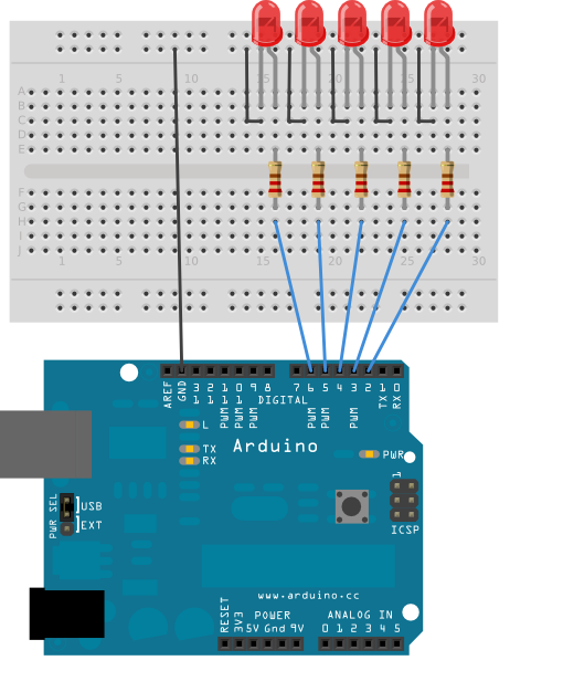 Contar Escribe email tenis LEDs | Aprendiendo Arduino