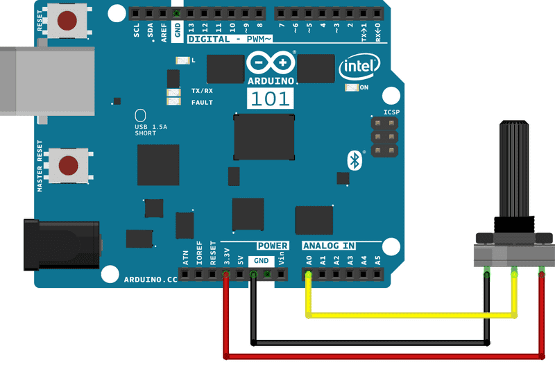 Arduino101 PotentiometerA0