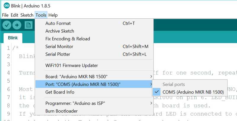 arduino mkr nb 1500 example