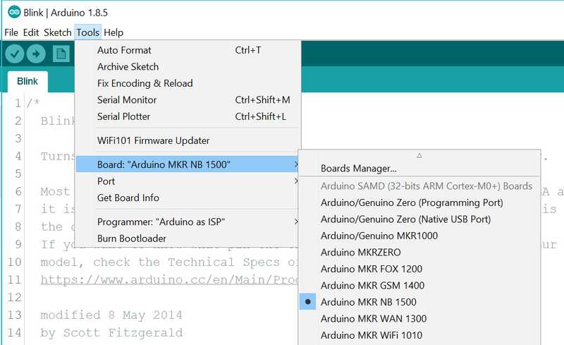 arduino mkr nb 1500 example