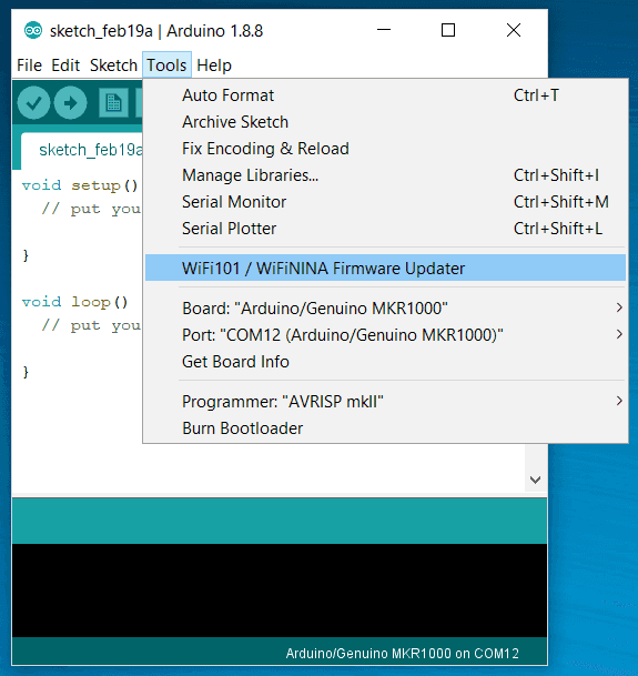 wifi101 wifinina firmware updater